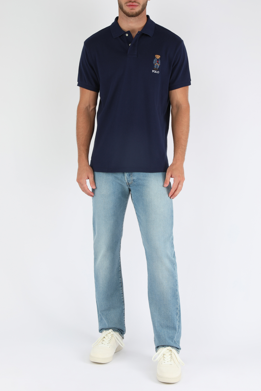 חולצת פולו עם רקמת דובי קז'ואל POLO RALPH LAUREN